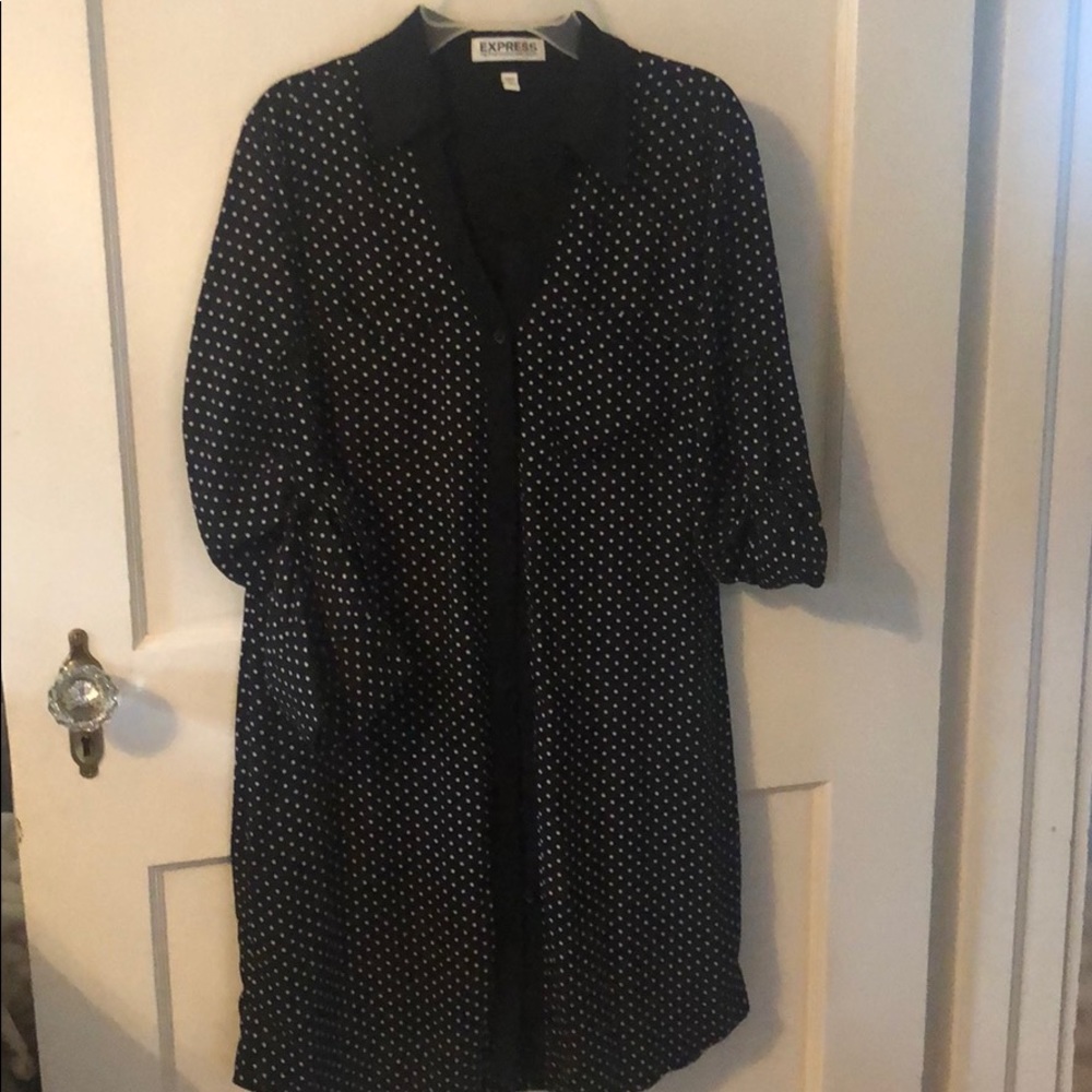 Black and white polka dot dress